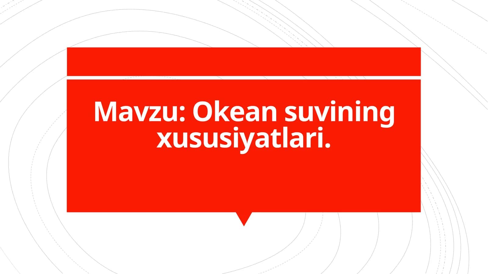 Okean suvining xususiyatlari