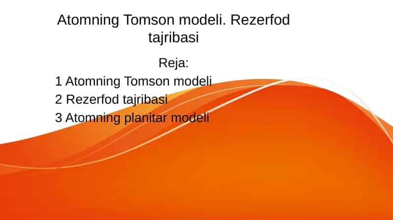 Atomning Tomson modeli