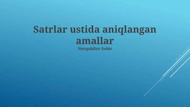 Regular ifodalar bilan ishlash