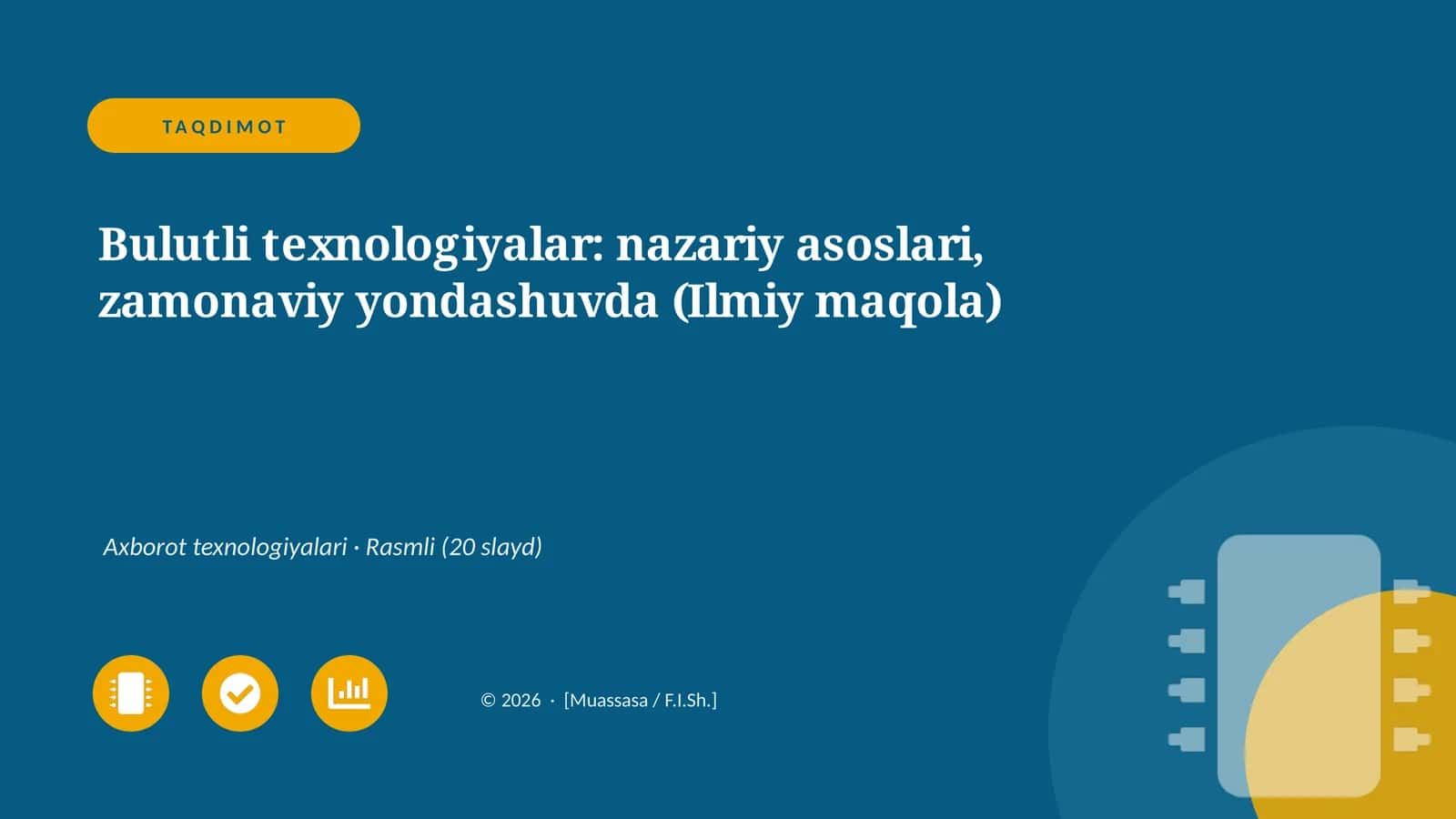 Bulutli texnologiyalar: nazariy asoslari, zamonaviy yondashuvda