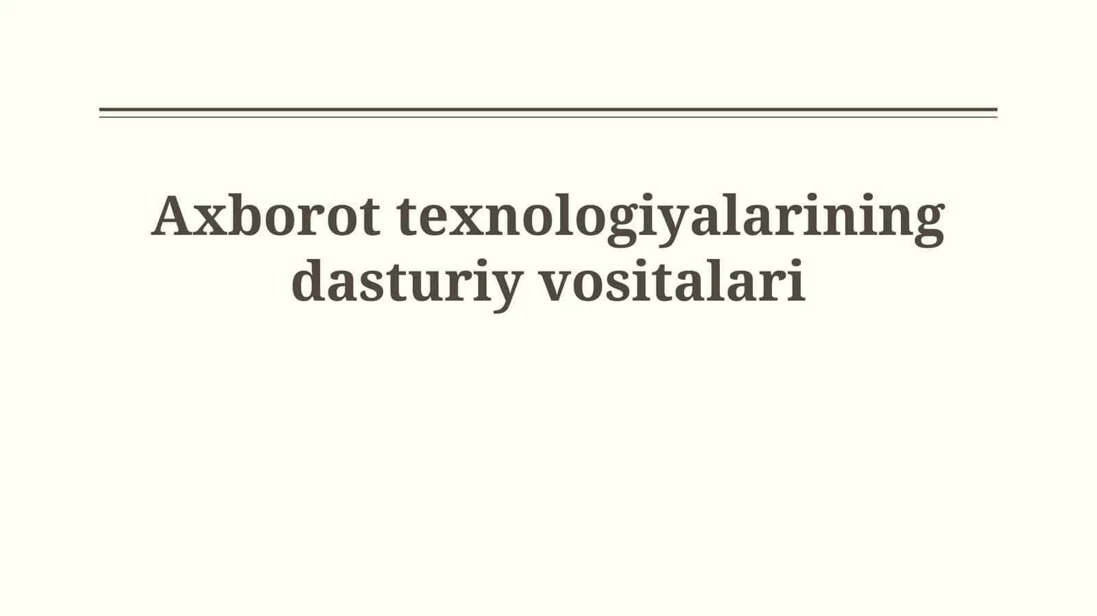 Dasturiy ta'minot vositalari
