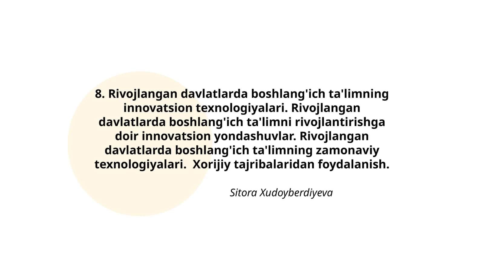 Rivojlangan davlatlarda boshlang'ich ta'limning innovatsion texnologiyalari