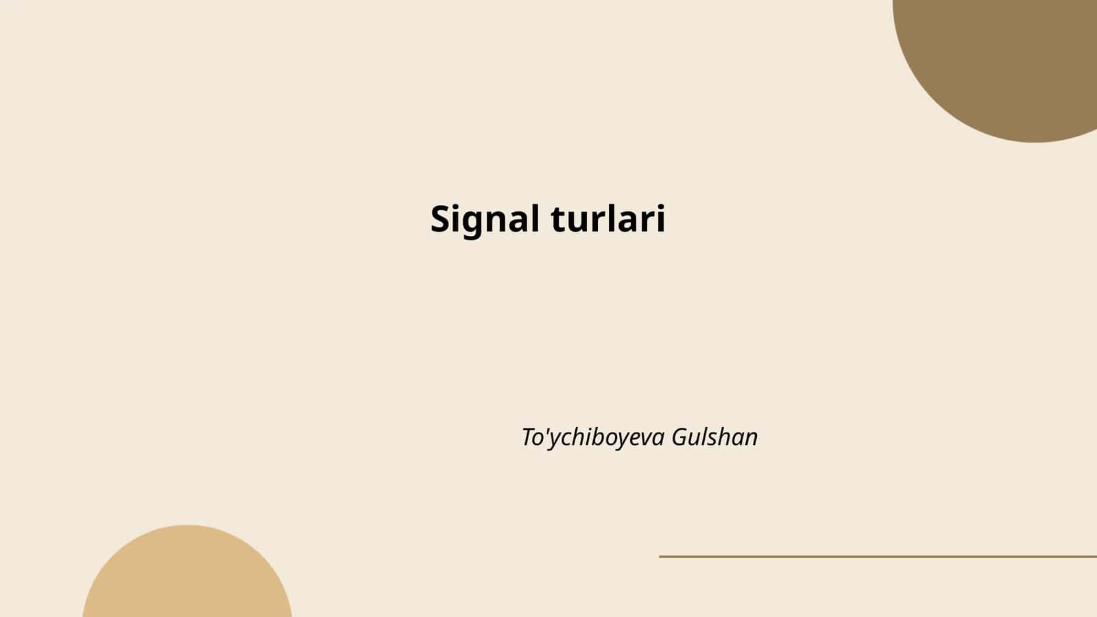 Analog signallar