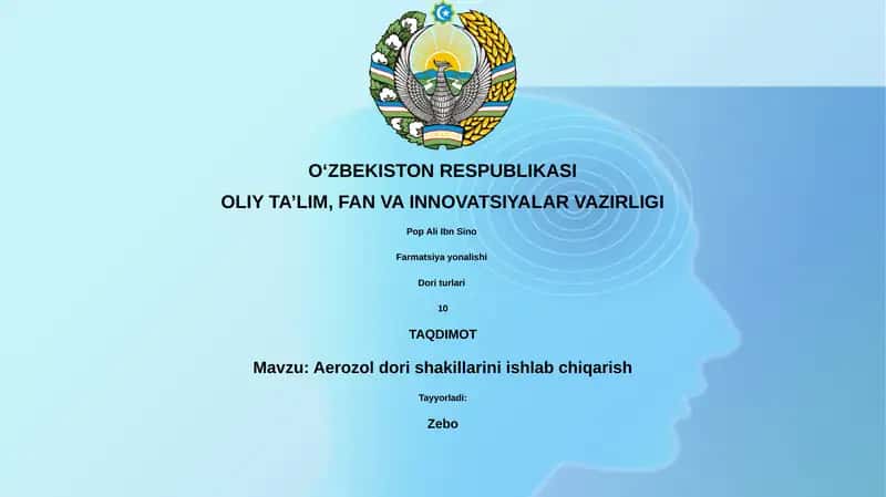 Aerozol dori shakillarini ishlab chiqarish