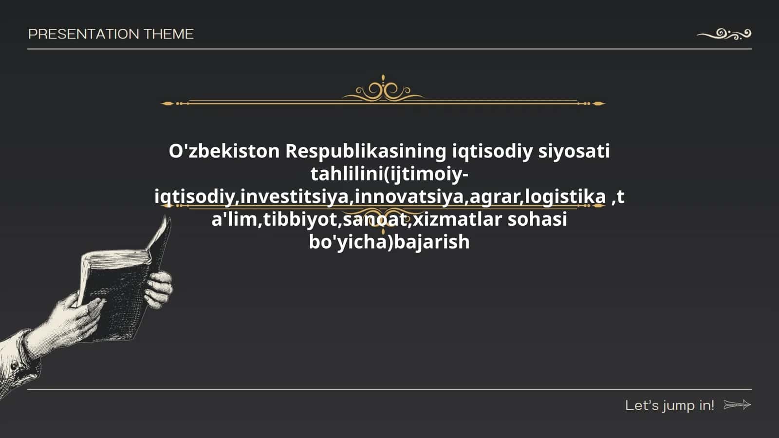 O'zbekiston Respublikasining iqtisodiy siyosati tahlili