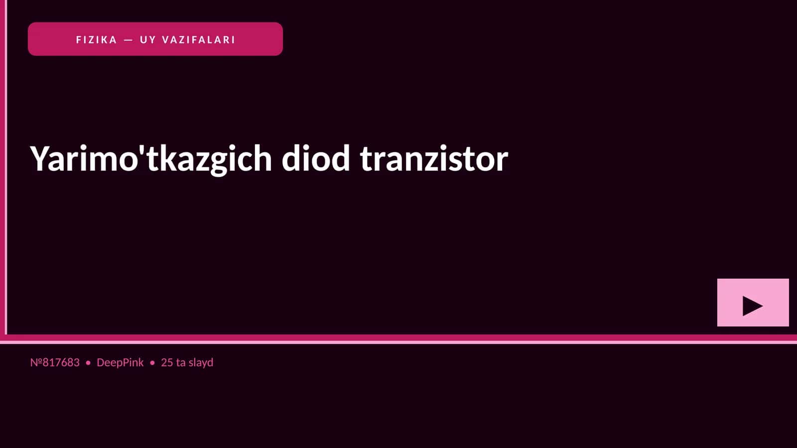 Yarimo'tkazgich diod tranzistor