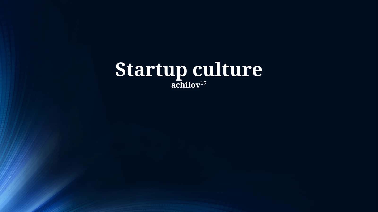 Startup culture
