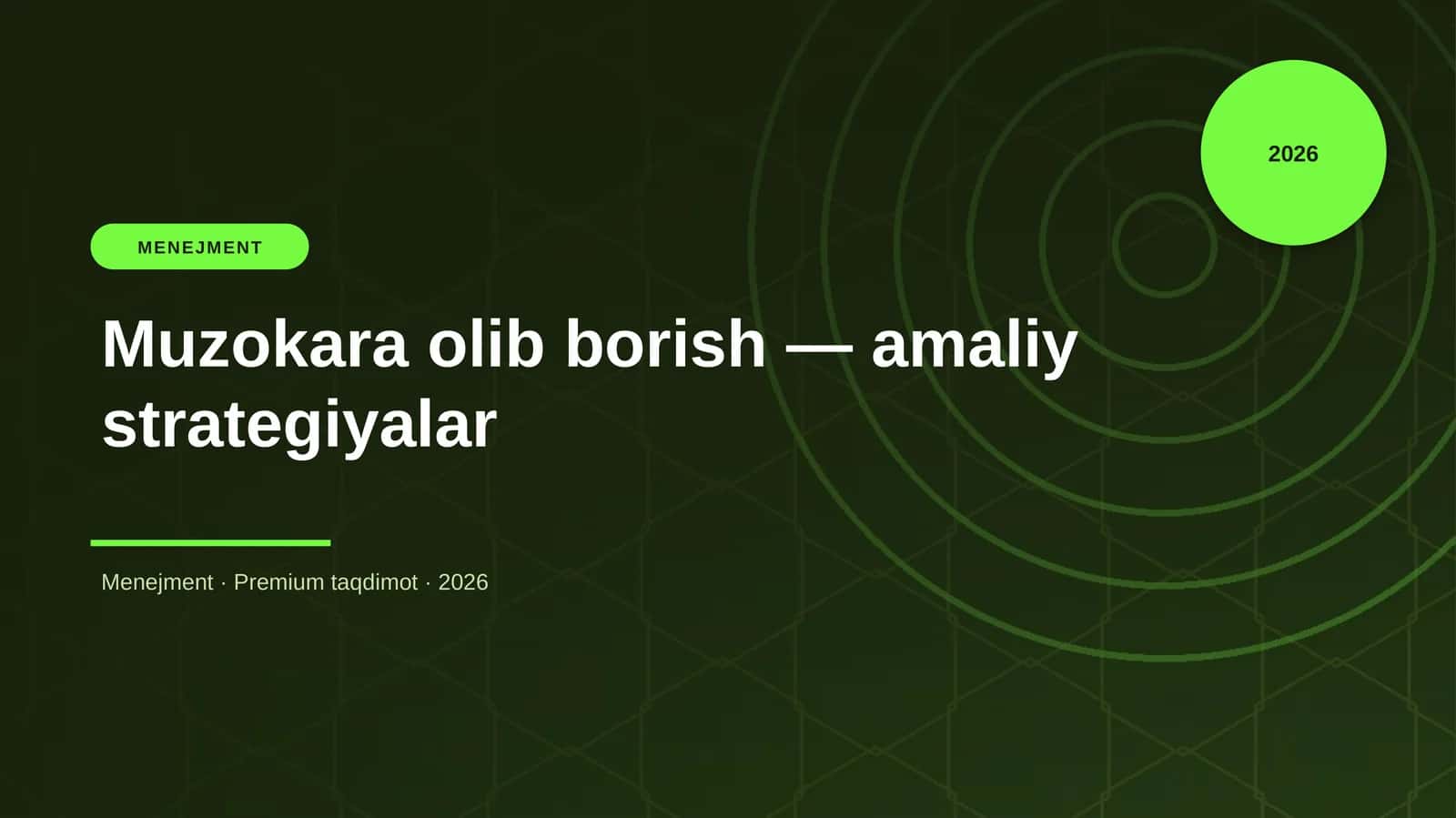Muzokara olib borish — amaliy strategiyalar
