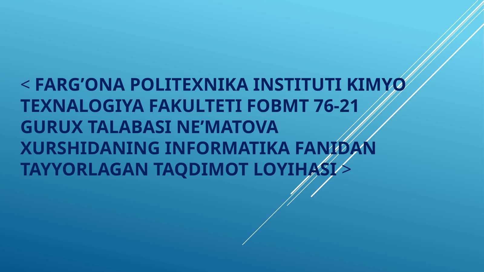Informatika fani darslari
