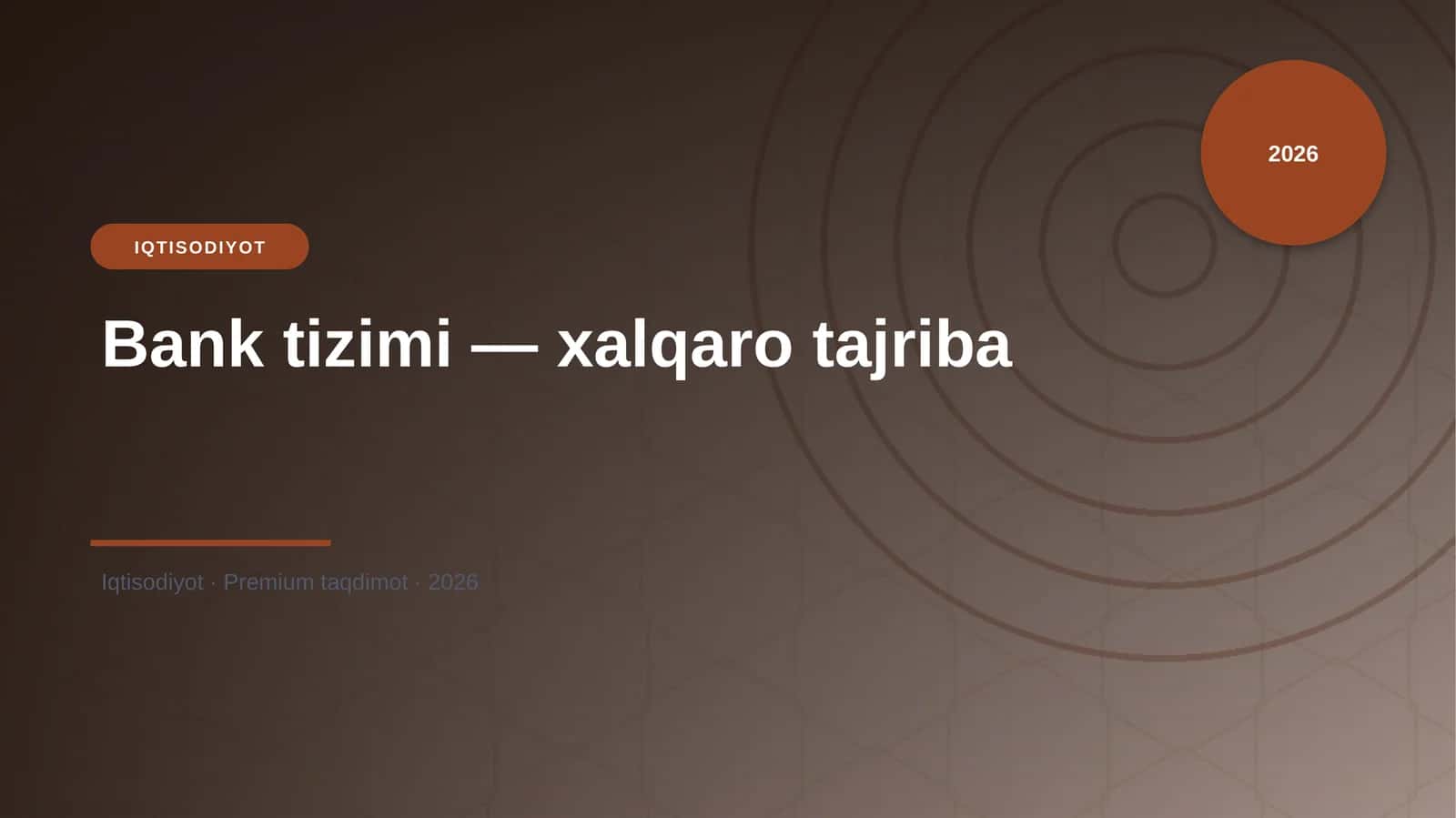 Bank tizimi — xalqaro tajriba