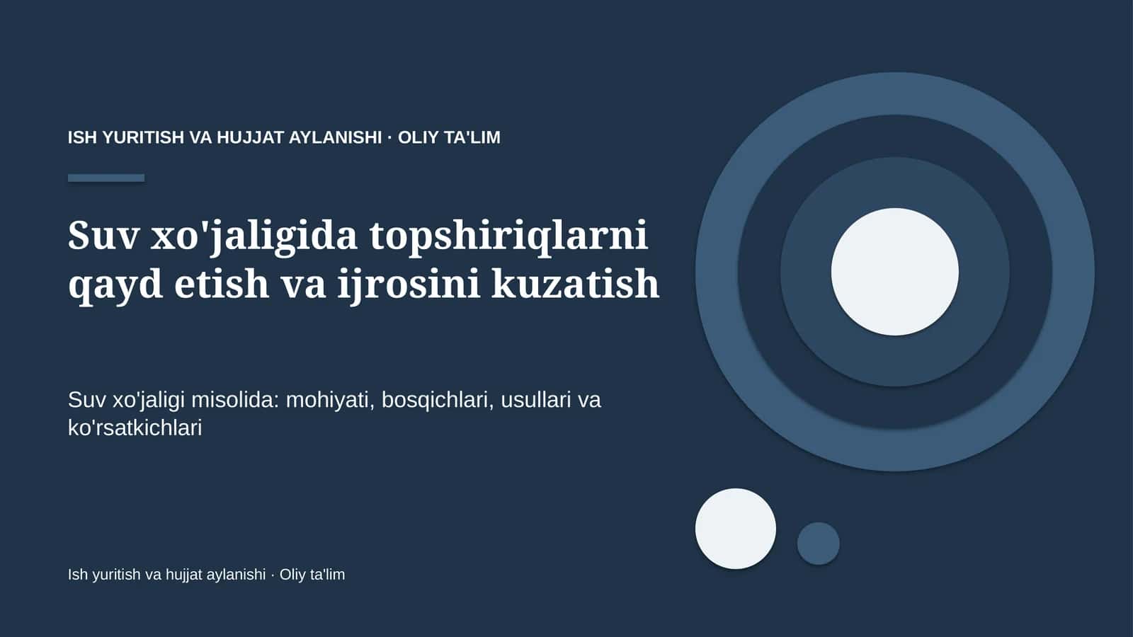 suv xo'jaligida topshiriqlarni qayd etish va ijrosini kuzatish 3574