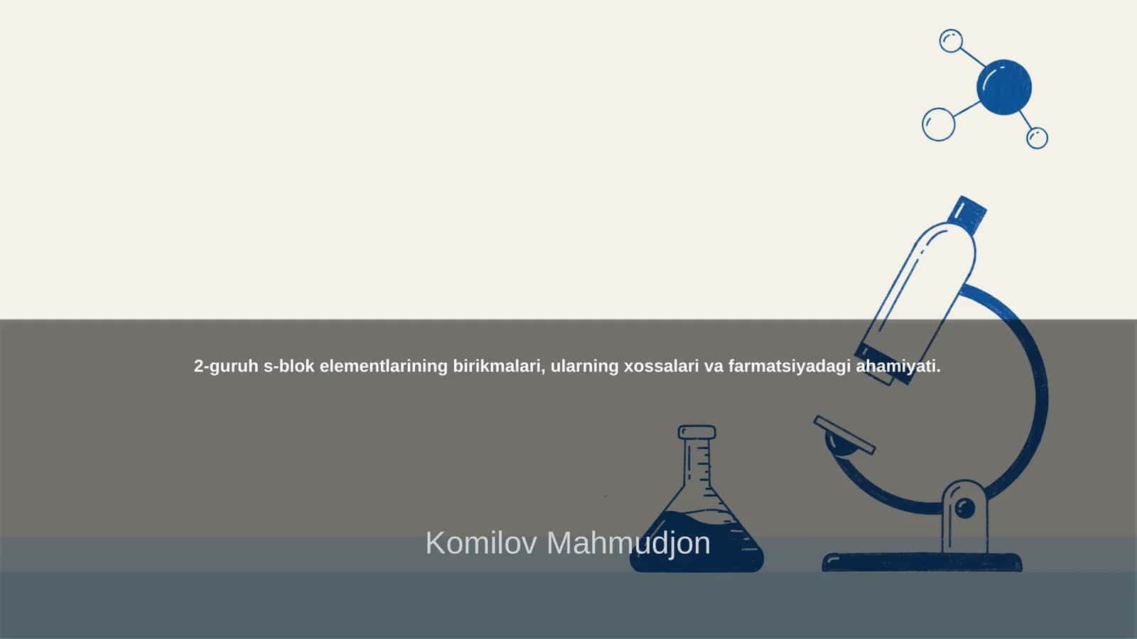 2-guruh s-blok elementlarining birikmalari, ularning xossalari va farmatsiyadagi ahamiyati