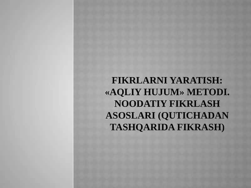 Aqliy hujum metodi