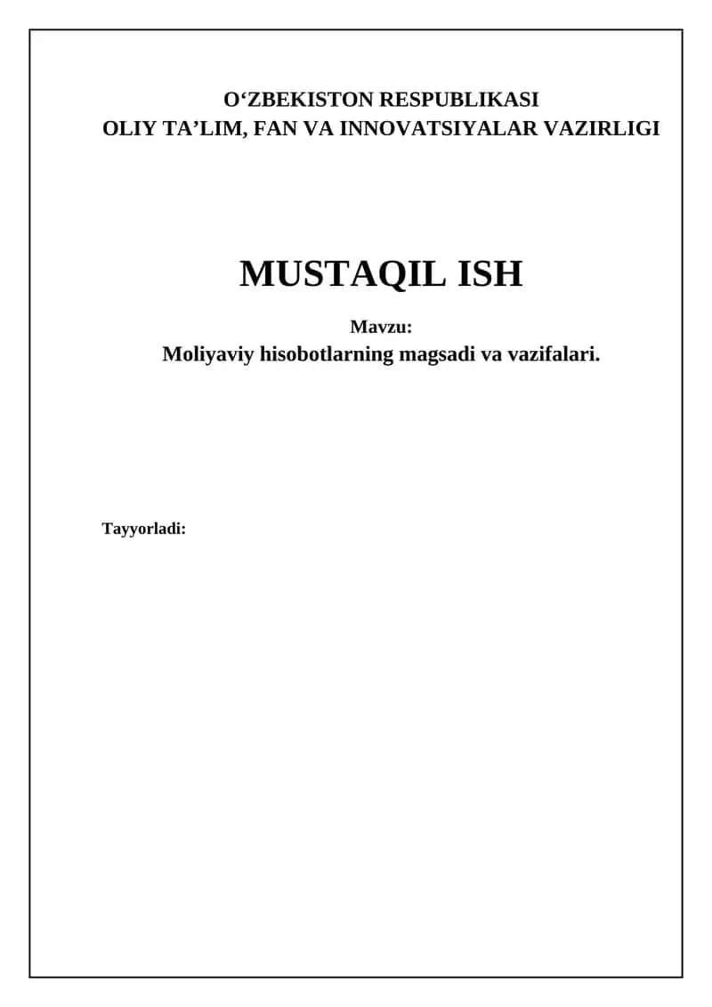 Moliyaviy hisobotlar