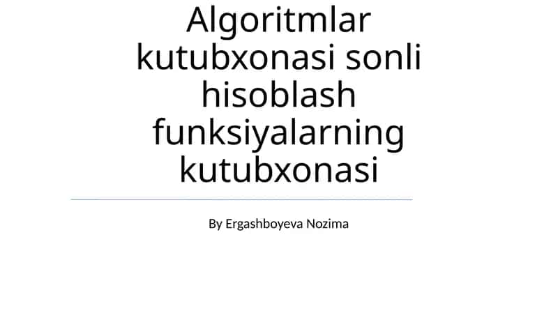 Algoritmlar kutubxonasi