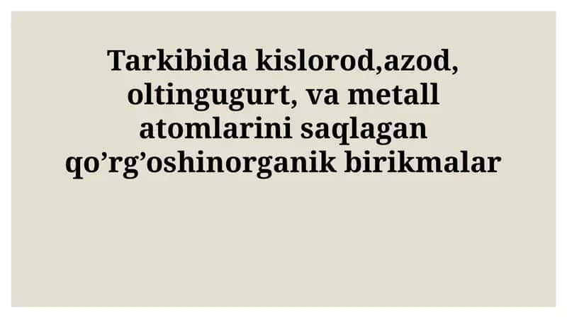 Organik birikmalar