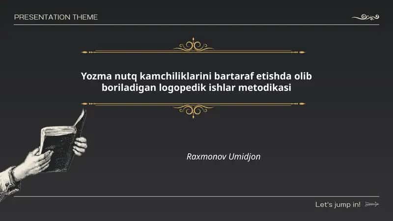 Yozma nutq kamchiliklarini bartaraf etishda olib boriladigan logopedik ishlar metodikasi