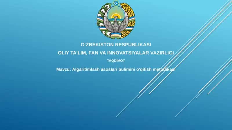 Algaritimlash asoslari bulimini o'qitish metodikasi