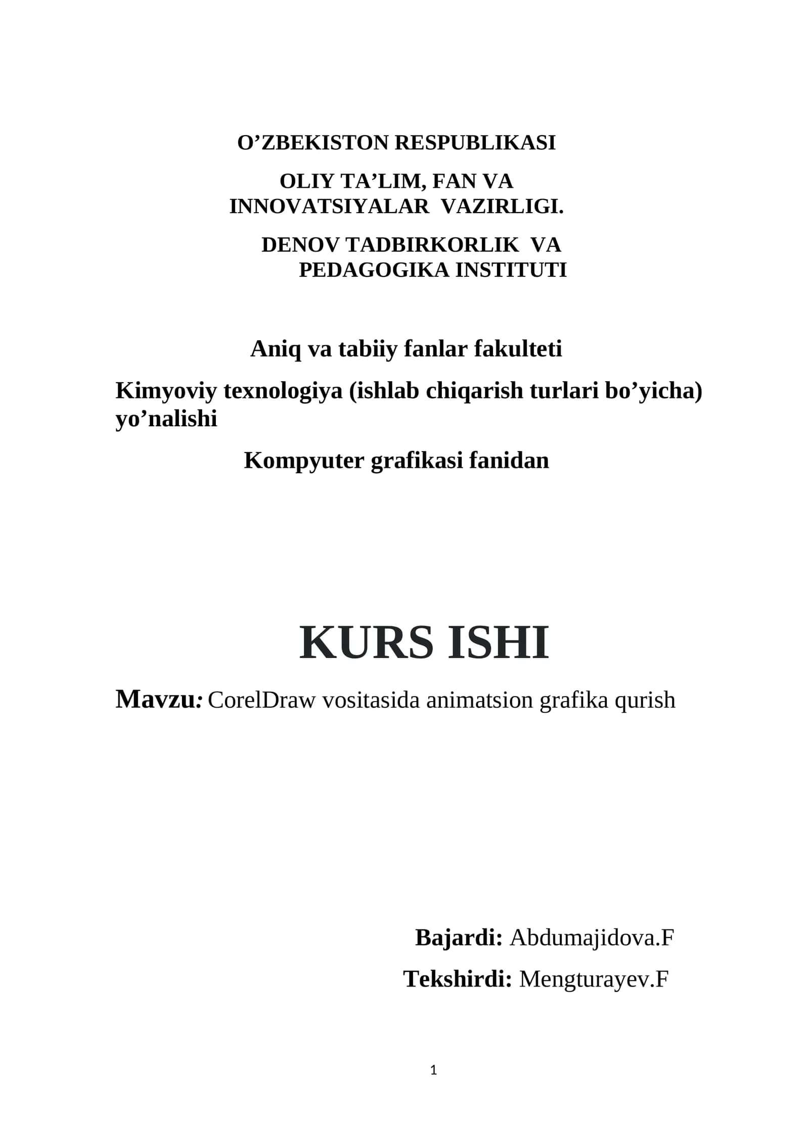 CorelDraw vositasida animatsion grafika qurish