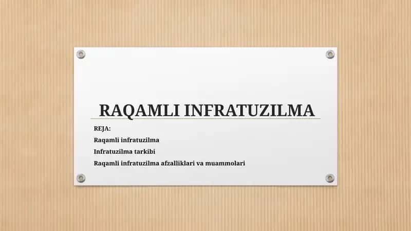 RAQAMLI INFRATUZILMA