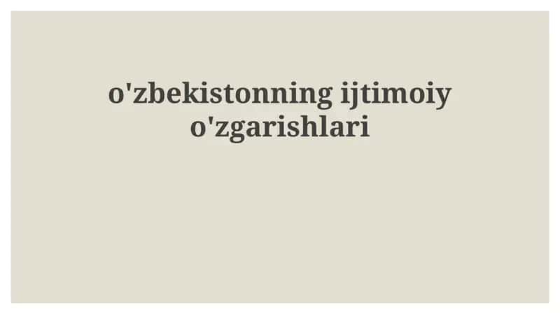 Demografik o'zgarishlar va urbanizatsiya
