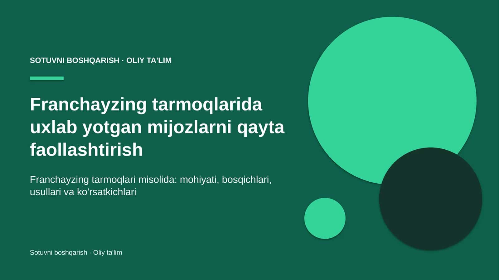 franchayzing tarmoqlarida uxlab yotgan mijozlarni qayta faollashtirish 5222