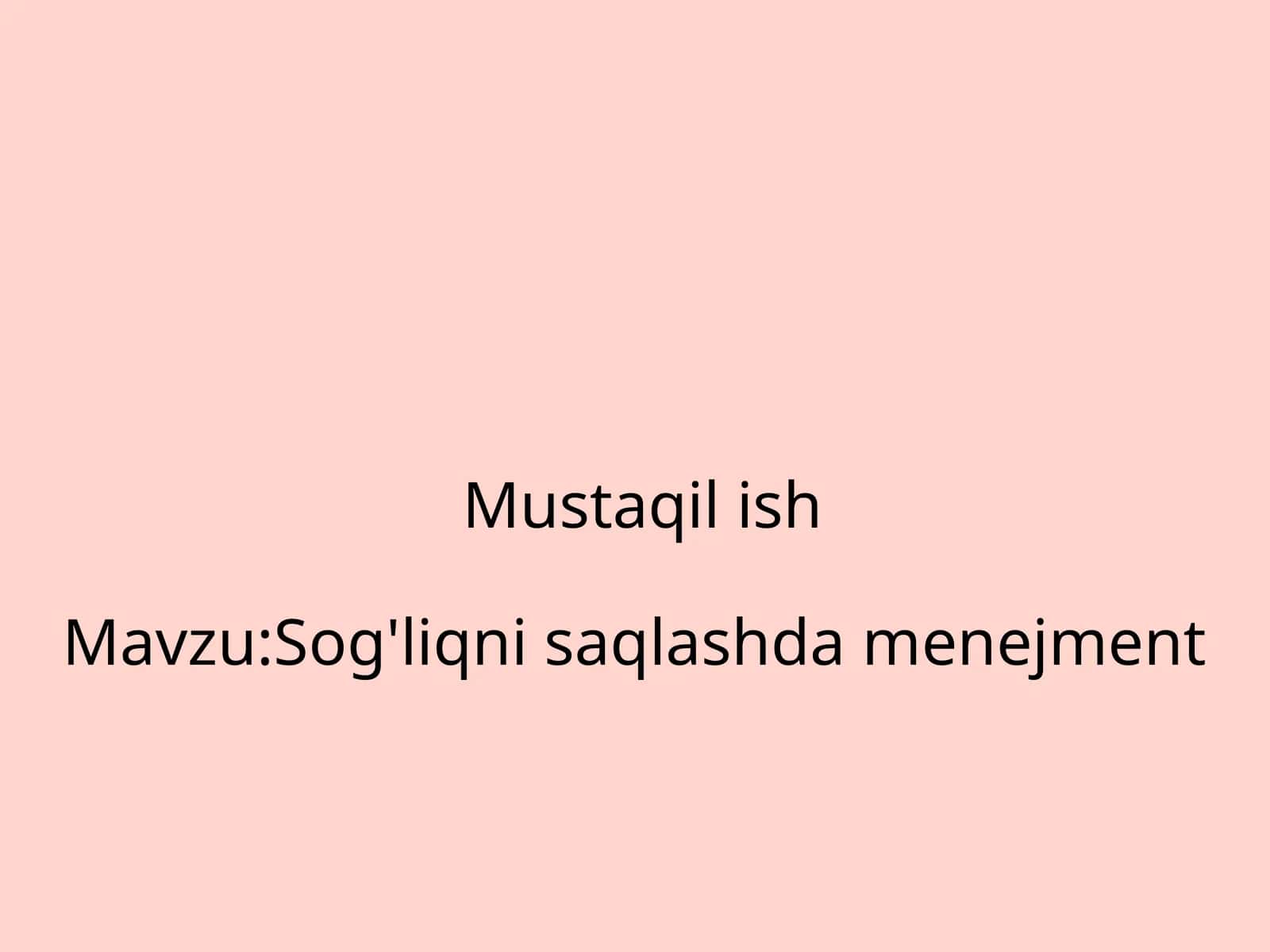 Sog'liqni saqlashda menejment