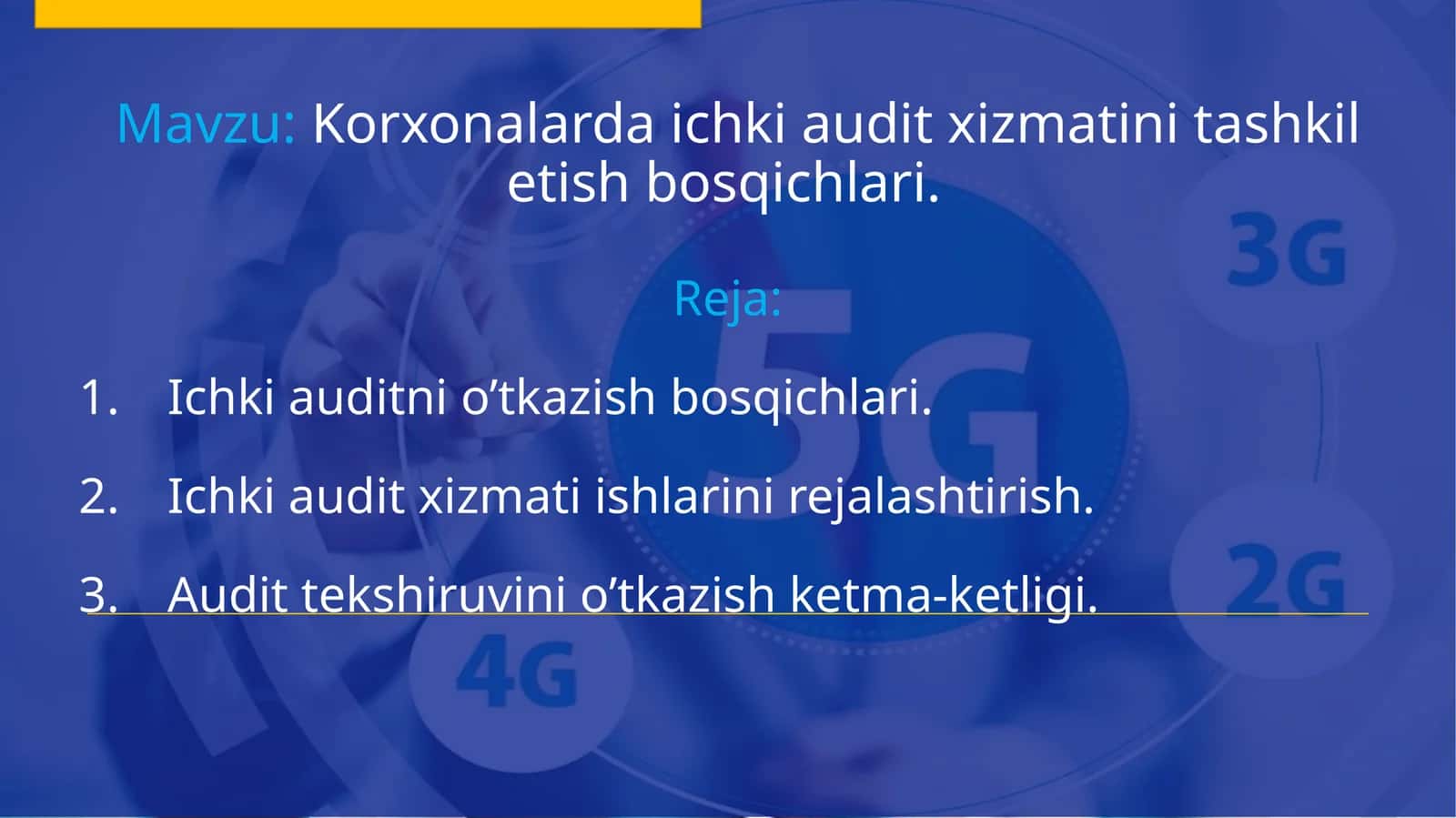 Korxonalarda ichki audit xizmatini tashkil etish bosqichlari.
