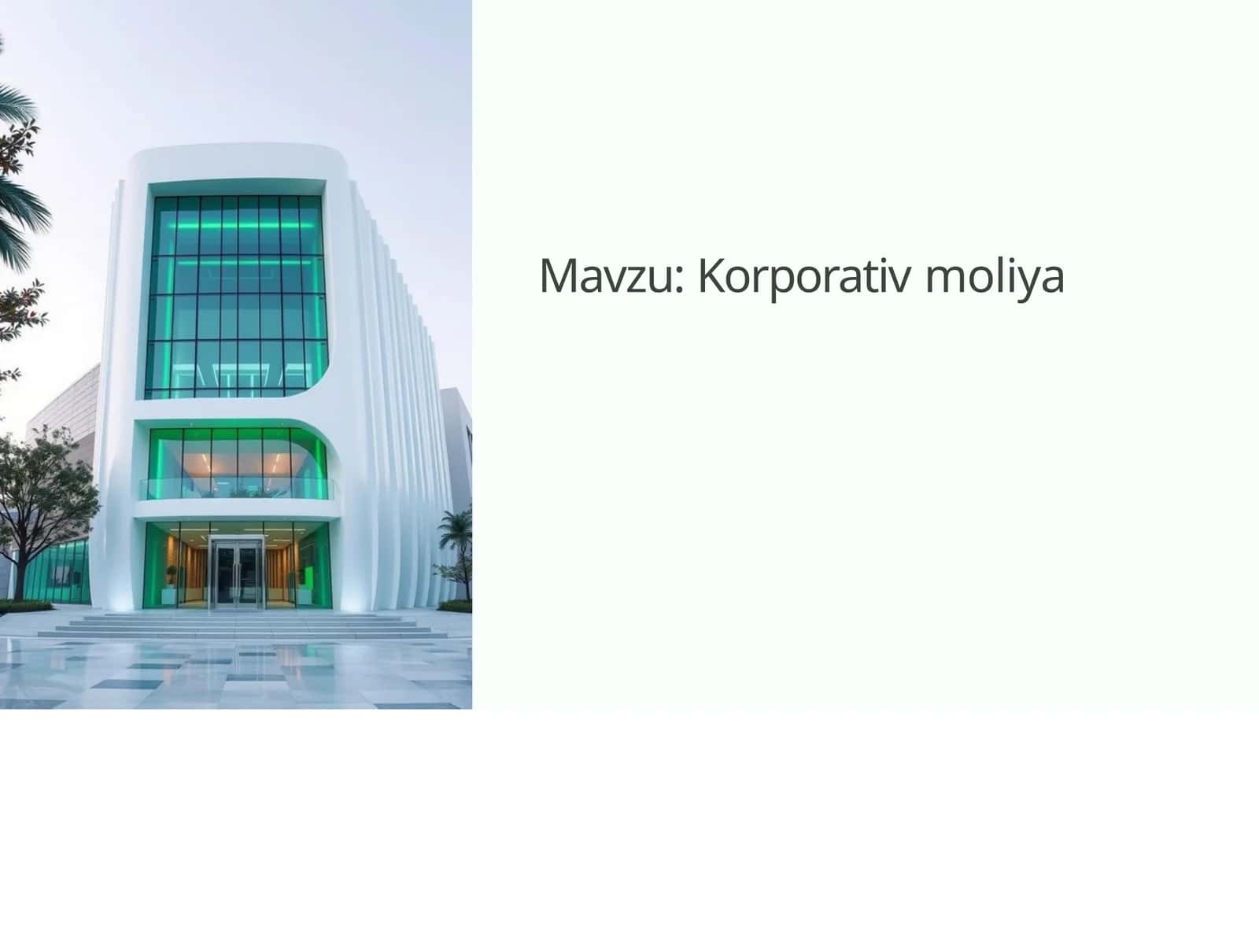 Korporativ moliya