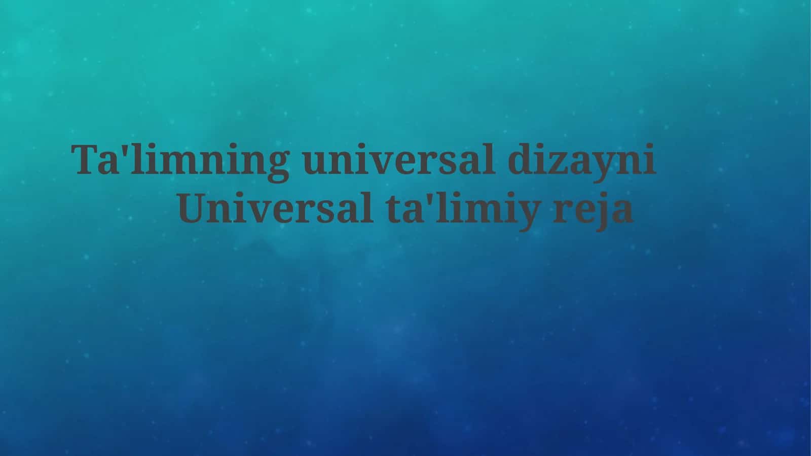 Universal ta'lim dizayni