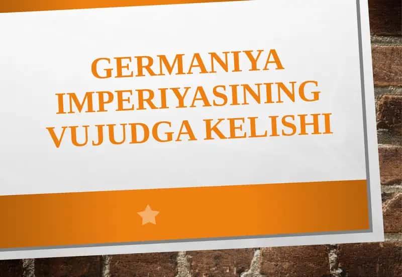 Germaniyaimperiyasiningvujudgakelishi