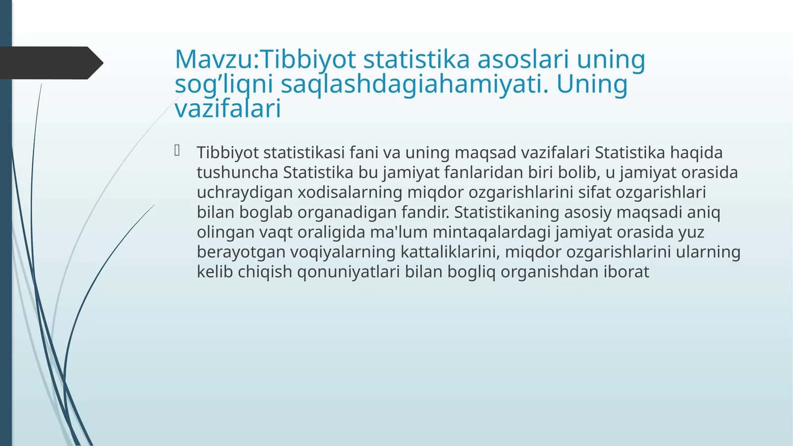 Tibbiyot statistika asoslari