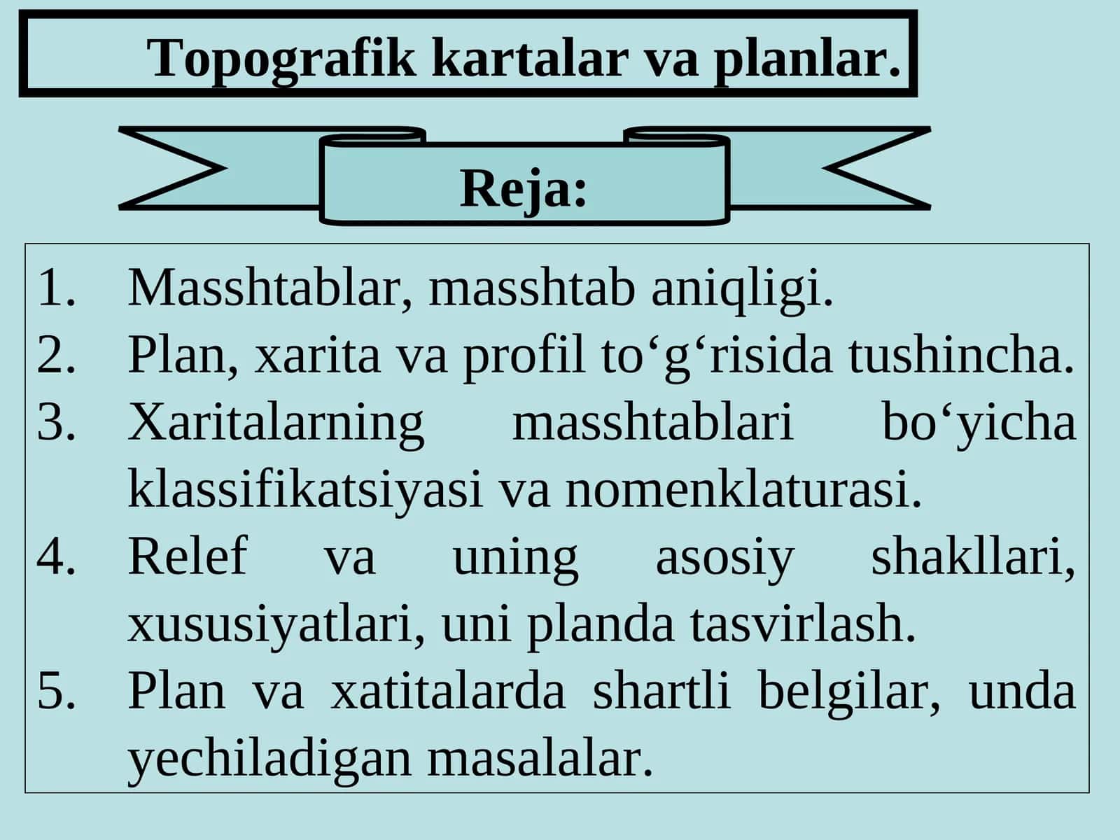 Topografik kartalar va planlar
