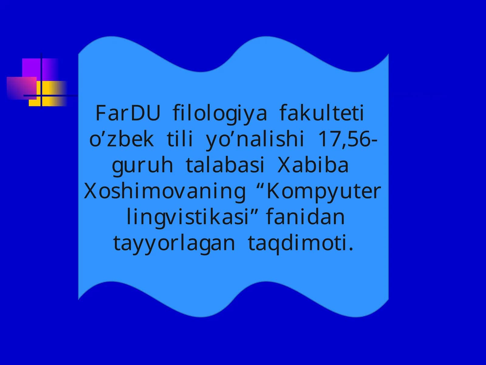 Kompyuter lingvistikasi taqdimoti