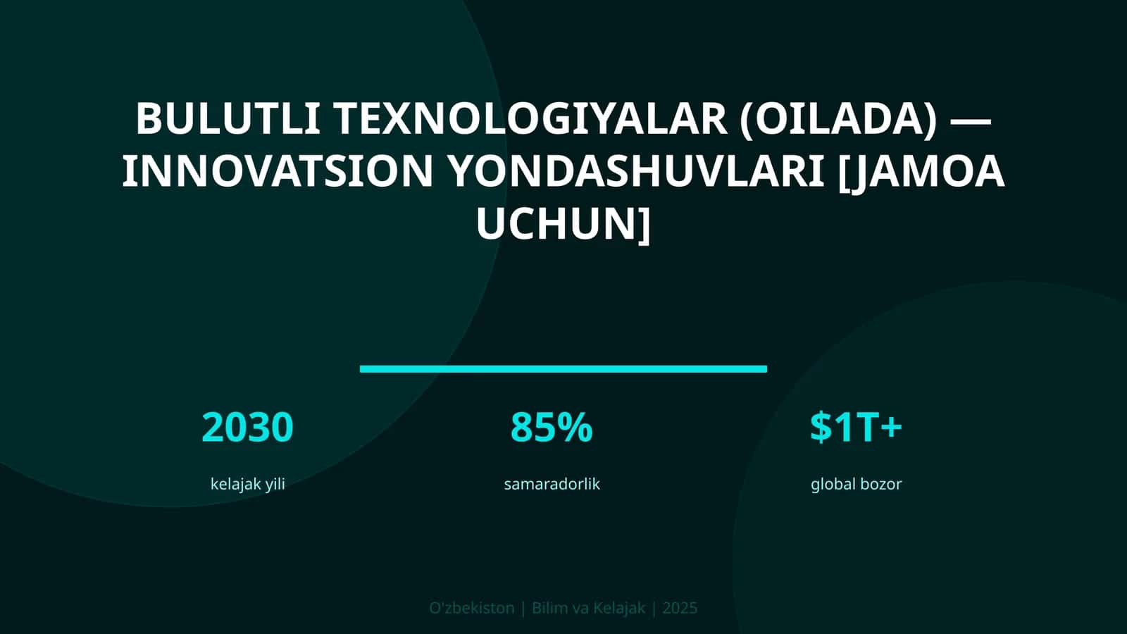 Bulutli texnologiyalar (oilada) — innovatsion yondashuvlari [jamoa uchun]