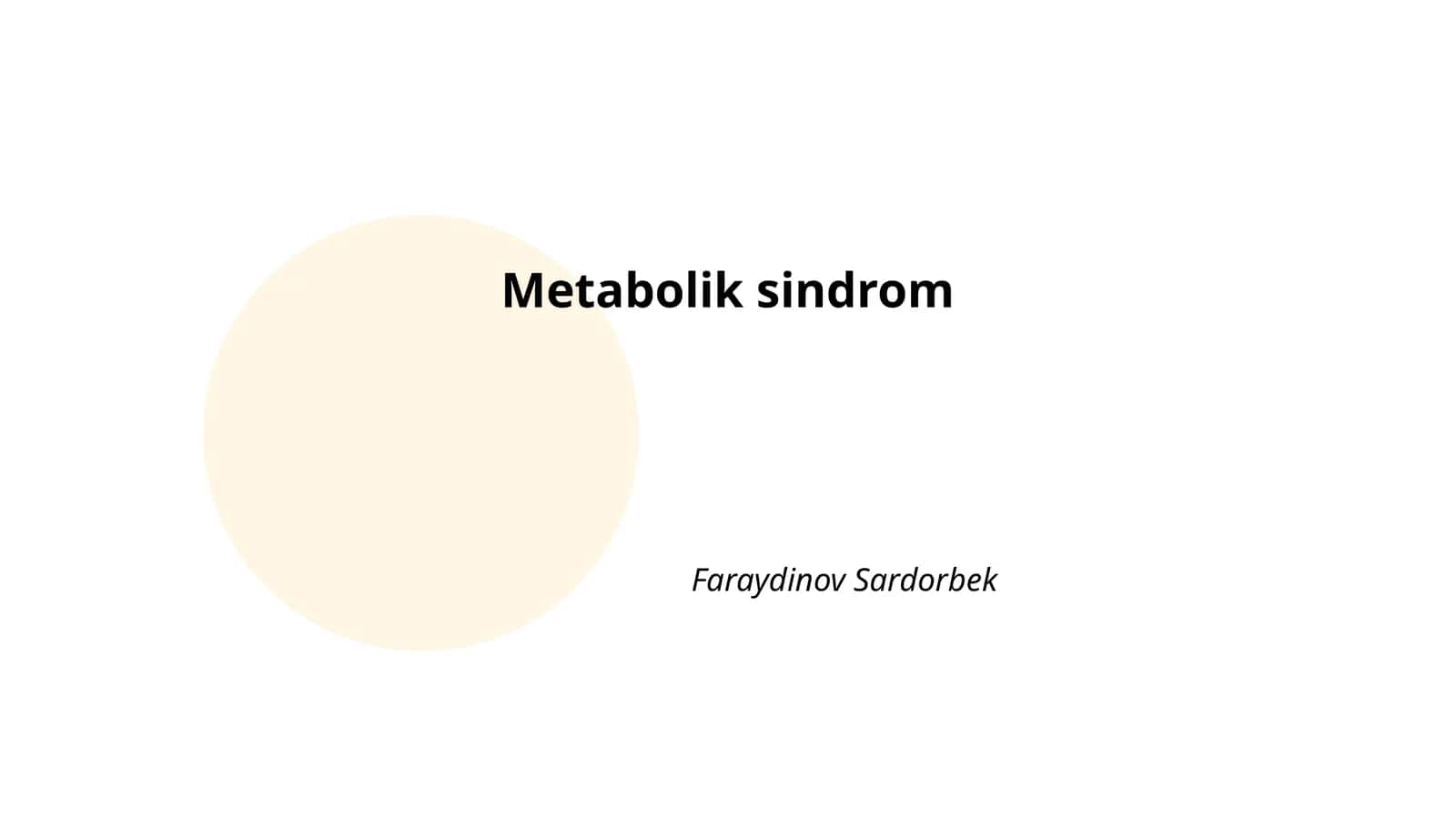 Metabolik sindrom