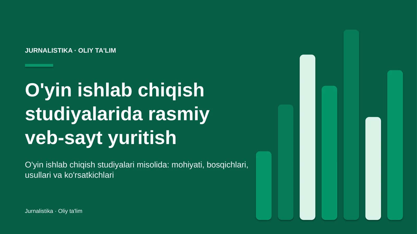 O'yin ishlab chiqish studiyalarida rasmiy veb-sayt yuritish