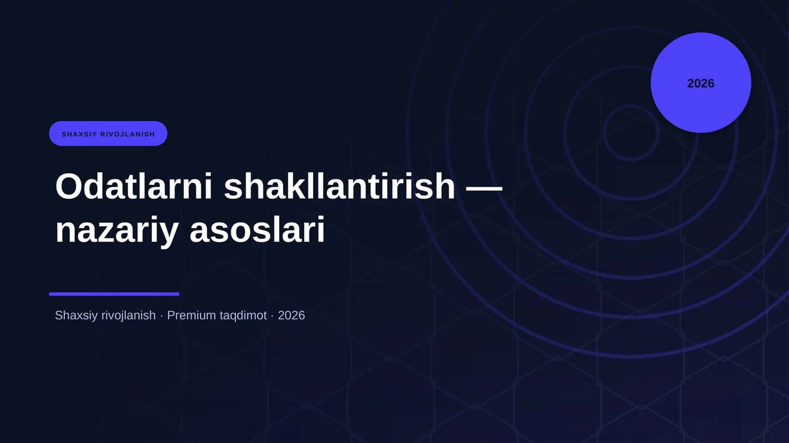 Odatlarni shakllantirish — nazariy asoslari
