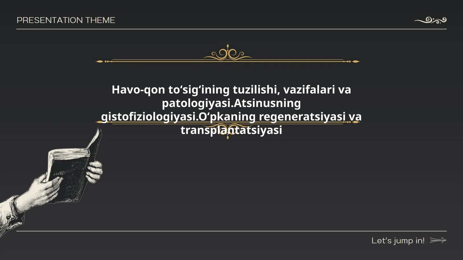 Havo-qon toʻsigʻining tuzilishi, vazifalari va patologiyasi.Atsinusning gistofiziologiyasi.Oʻpkaning regeneratsiyasi va transplantatsiyasi