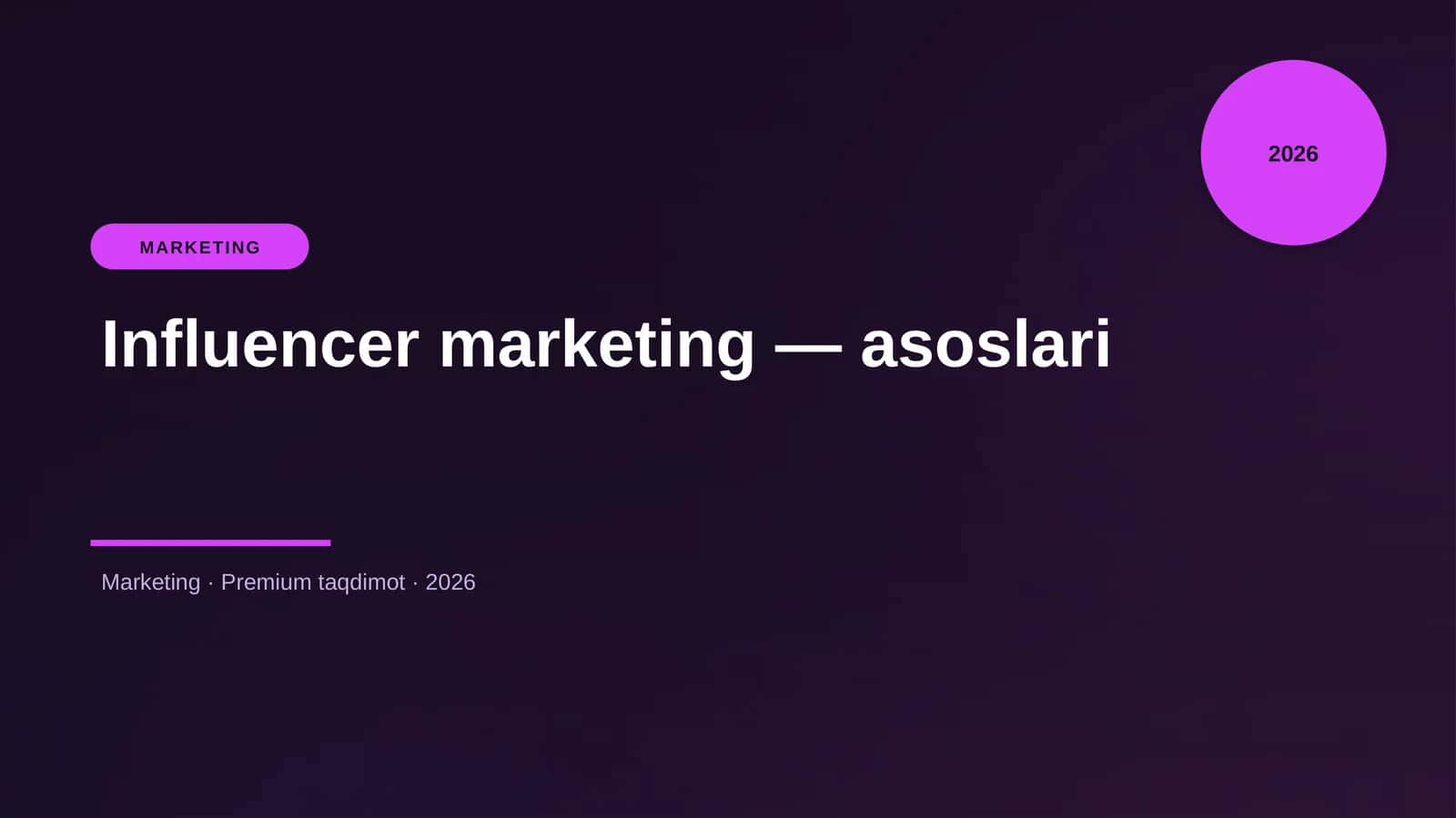 Influencer marketing — asoslari