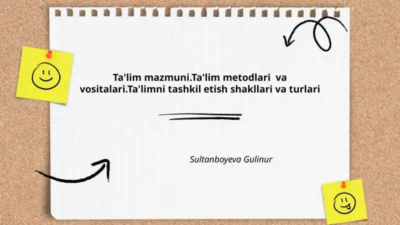 Ta'lim metodlari va vositalari