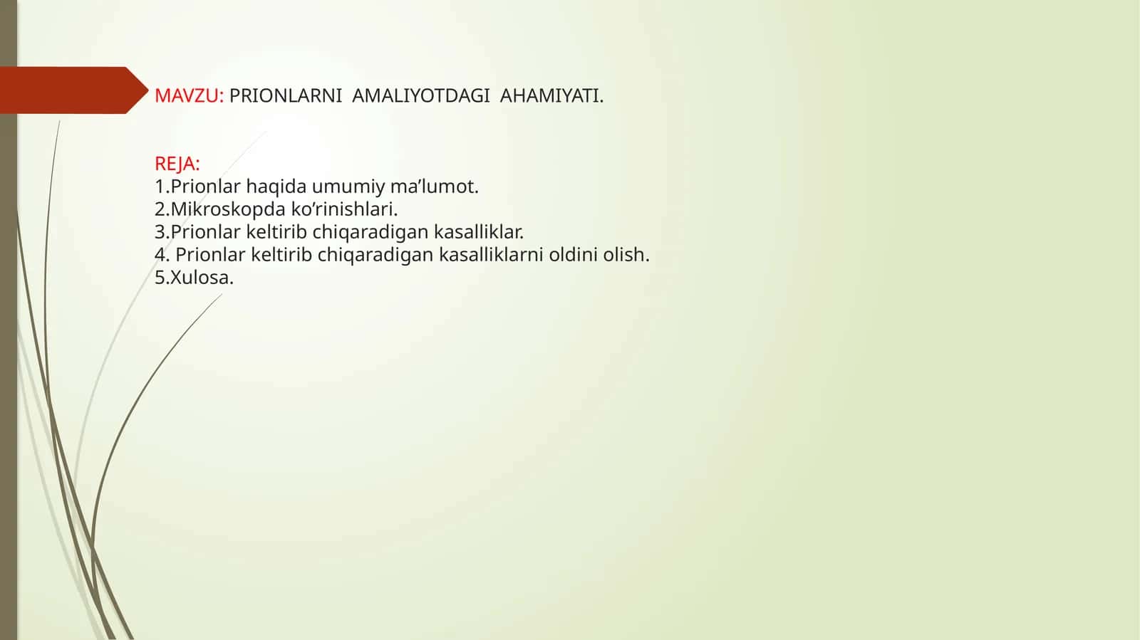 PRIONLARNI AMALIYOTDAGI AHAMIYATI