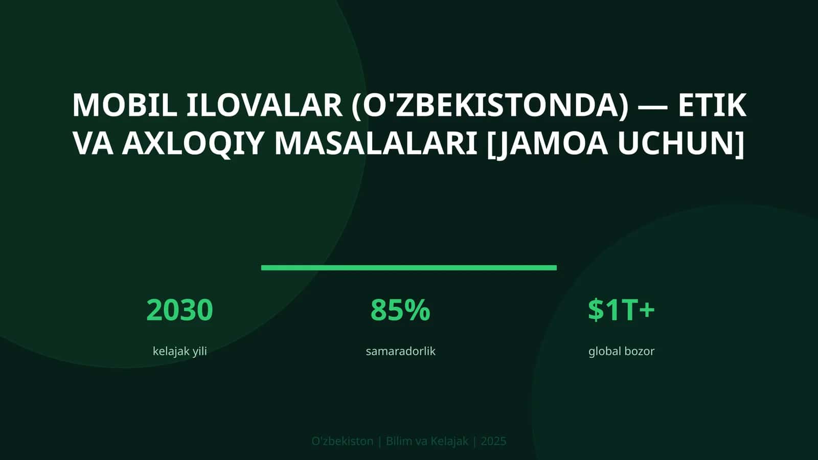 MOBIL ILOVALAR (O'ZBEKISTONDA) — ETIK VA AXLOQIY MASALALARI [JAMOA UCHUN]