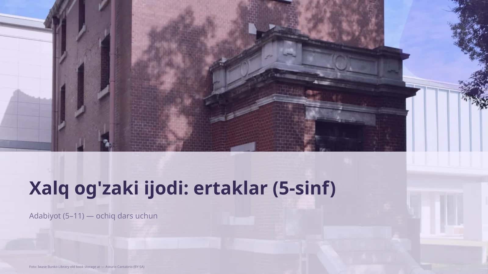 Xalq og'zaki ijodi: ertaklar (5-sinf)