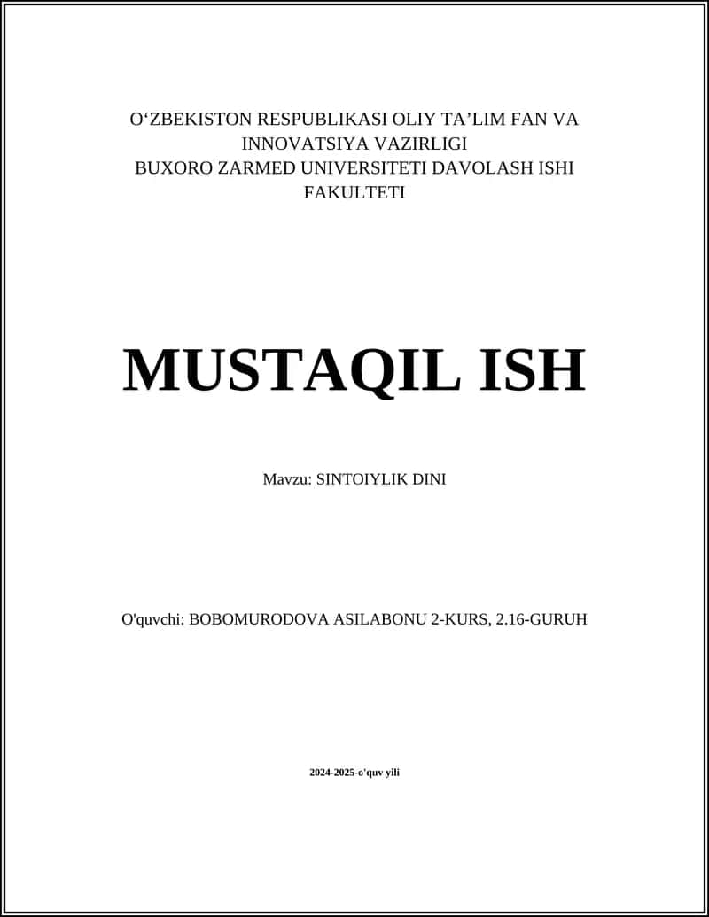 SINTOIYLIK DINI