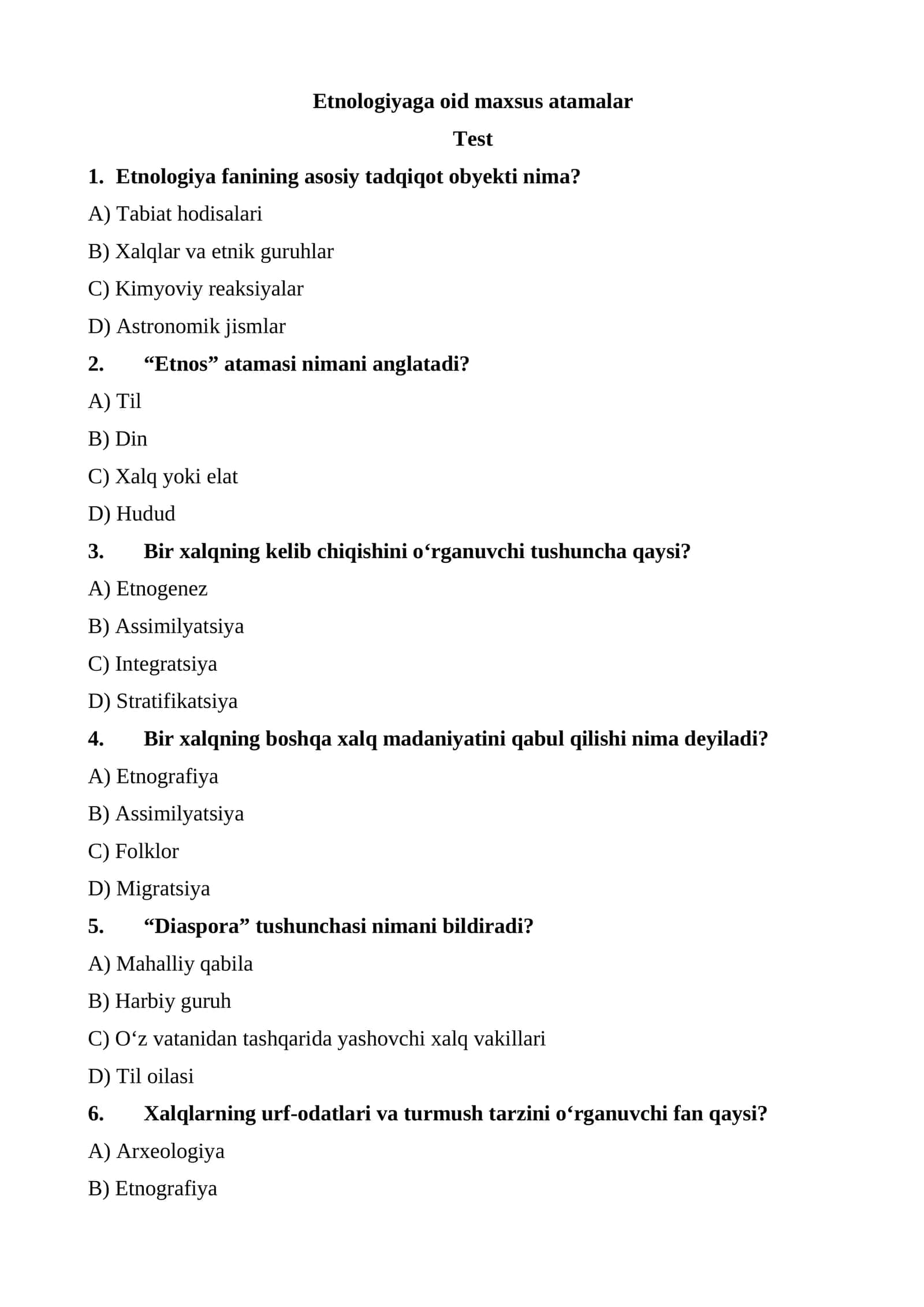Etnologiyaga oid maxsus atamalar