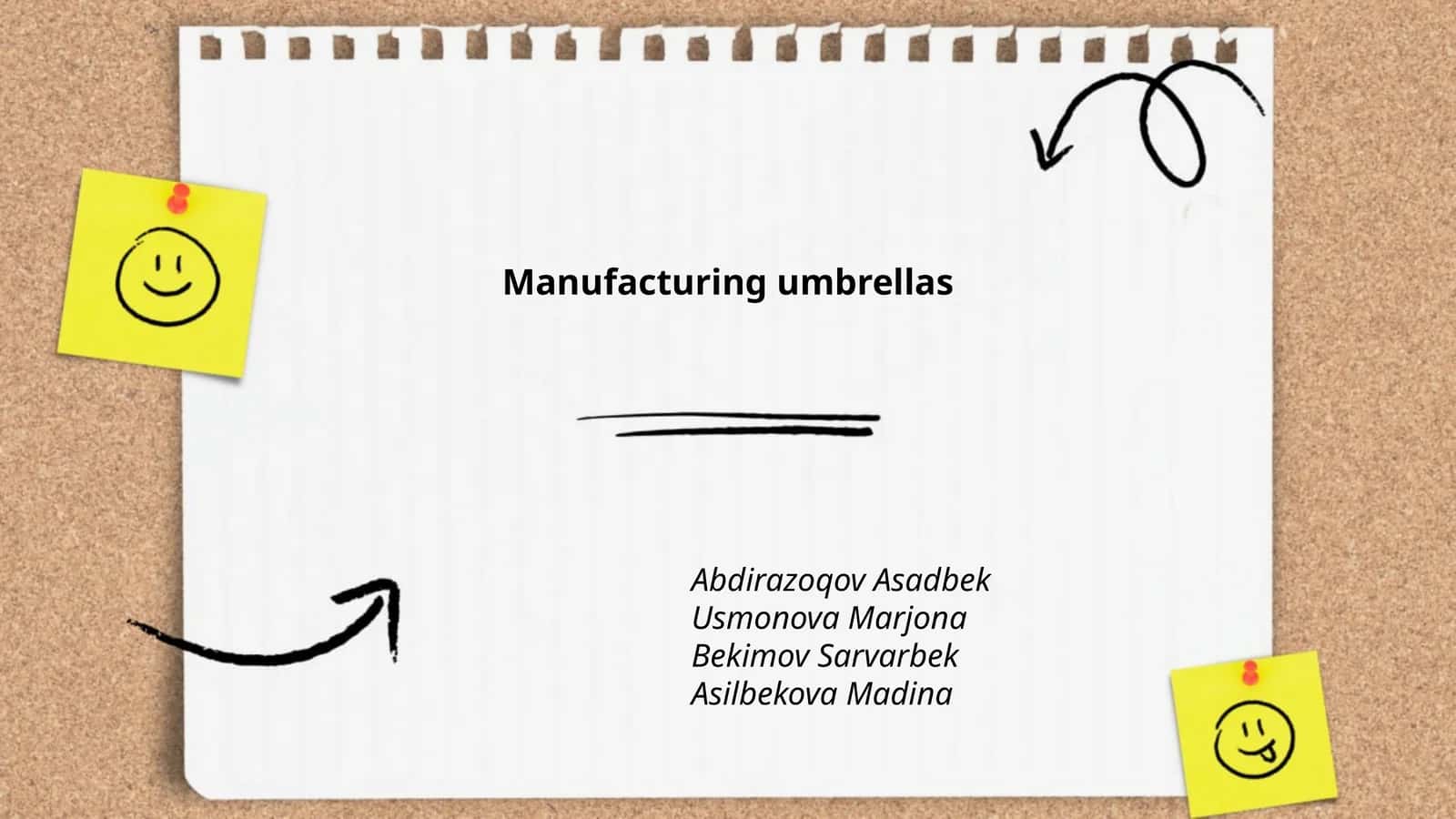 Manufacturing umbrellas