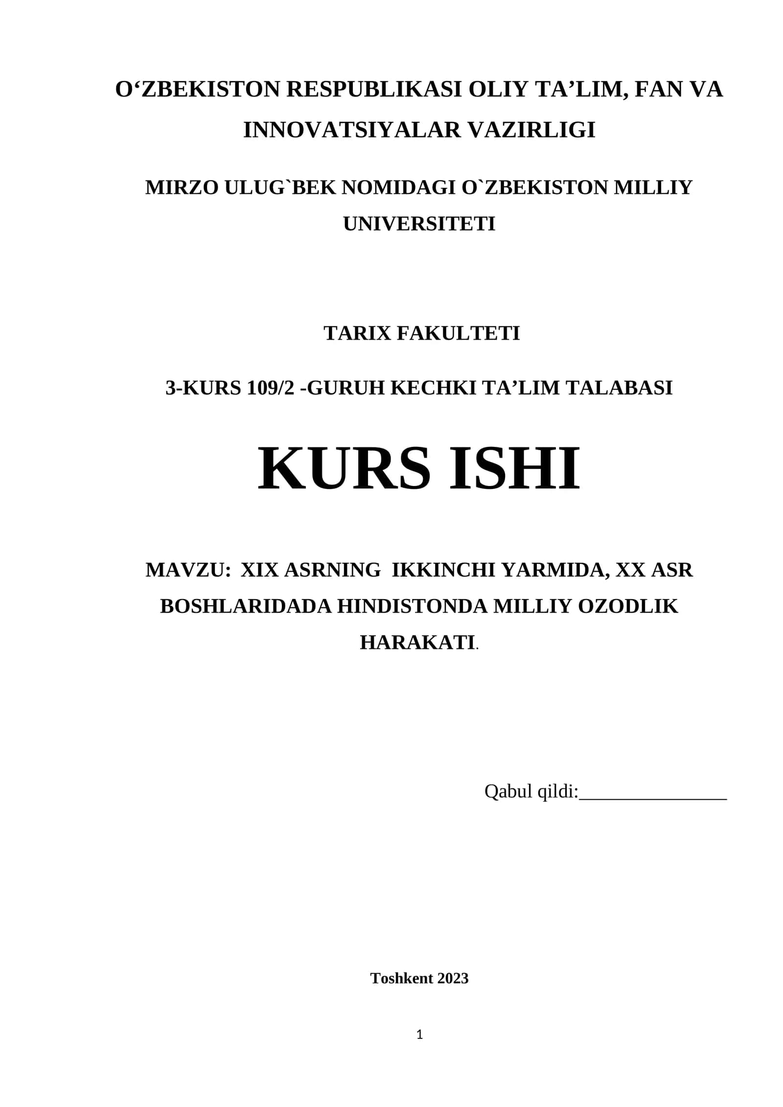 XIX ASRNING IKKINCHI YARMIDA, XX ASR BOSHLARIDADA HINDISTONDA MILLIY OZODLIK HARAKATI
