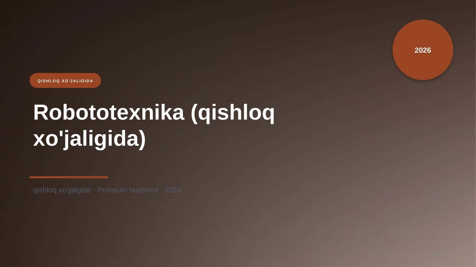 Robototexnika (qishloq xo'jaligida)