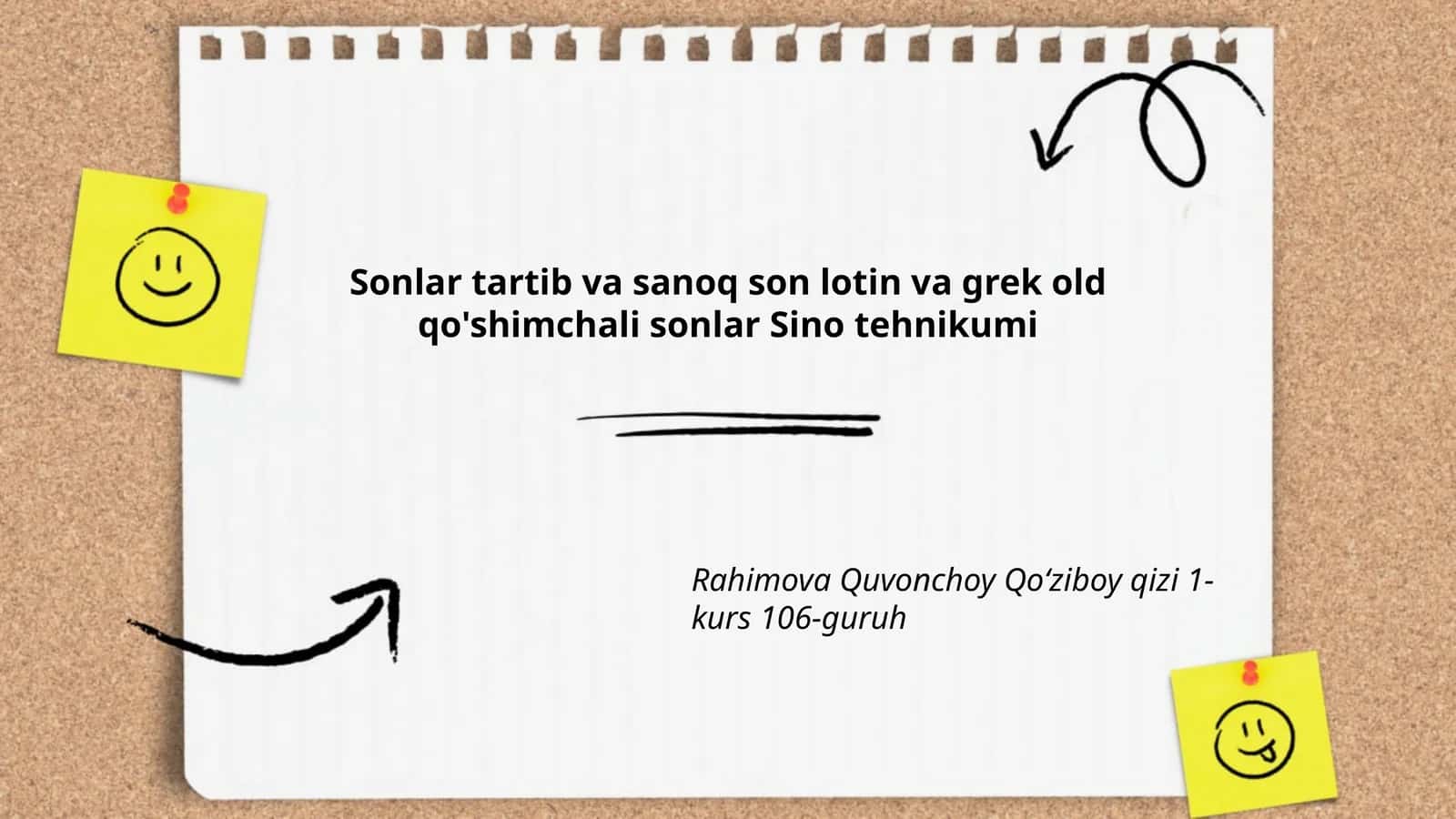 Sonlar tartib va sanoq son lotin va grek old qo'shimchali sonlar Sino tehnikumi